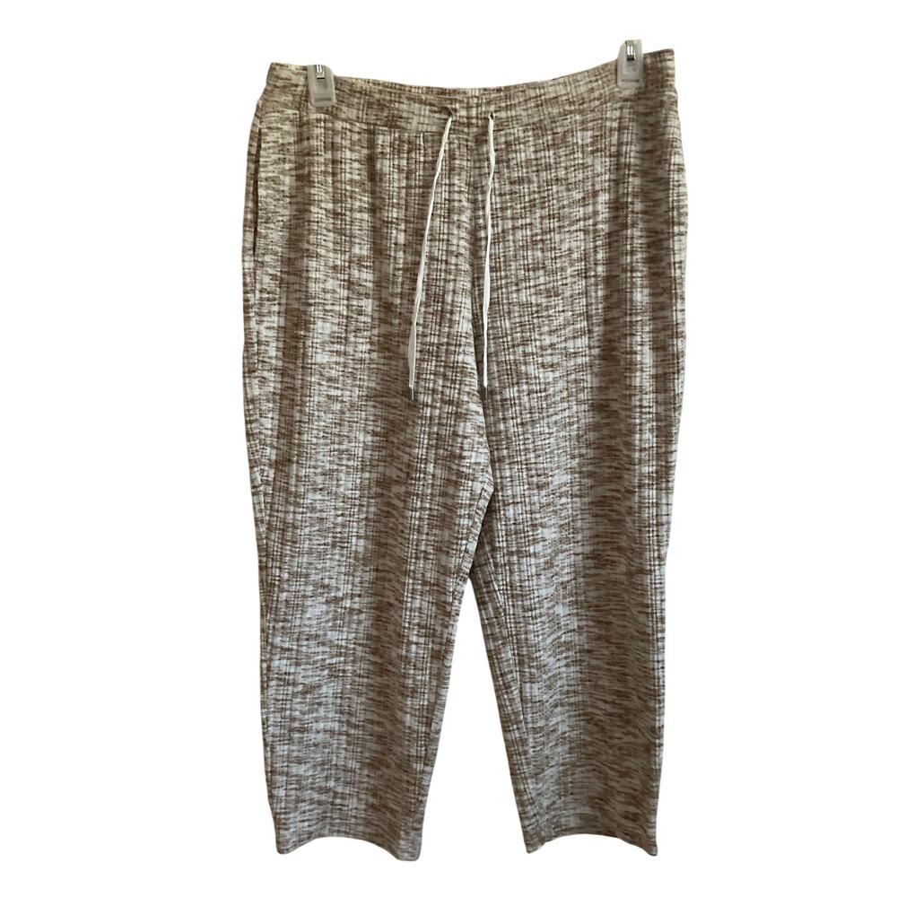 Susan Graver Lifestyle‎ Wide Leg Cropped Lounge Sweater Pants - Size LP